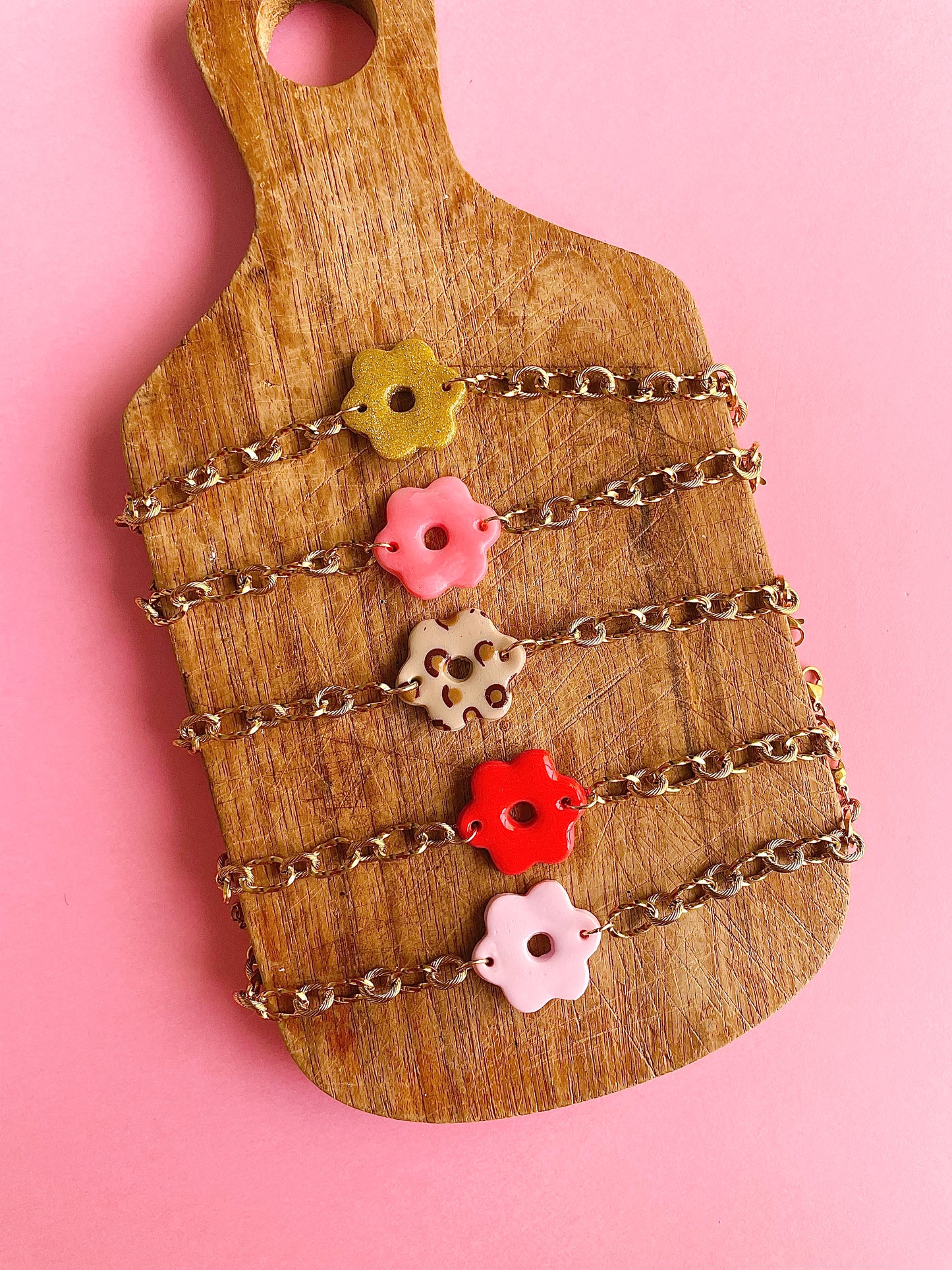 Bracelet Flower rose clair