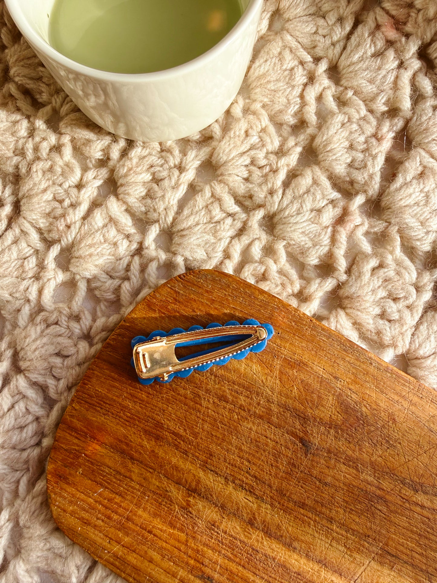 Barrette cheveux rayée - Fait main