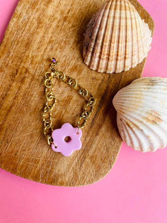 Bracelet Flower rose clair