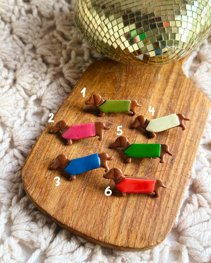 Petite barrette cheveux teckel - Fait main