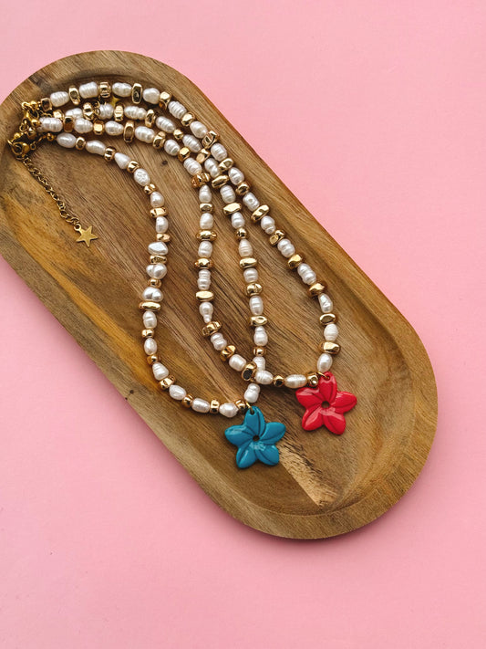 Collier fleur Aloha, 2 couleurs au choix