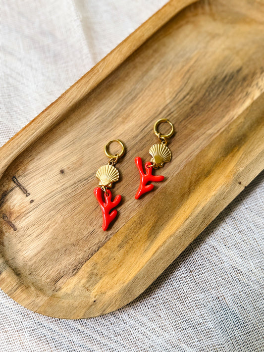 Boucles d'oreilles Shelly red