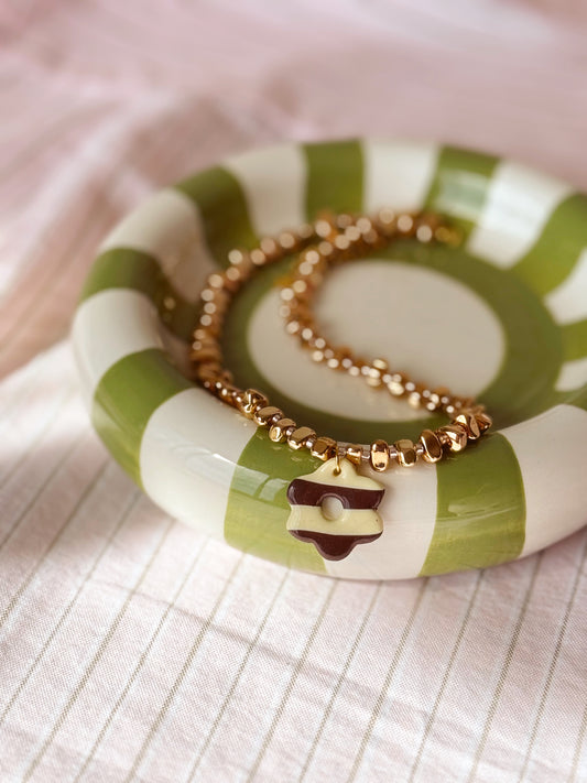 Collier Goldie jaune et marron