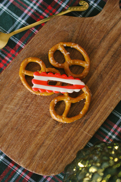 Barrette Christmas Rouge et crème