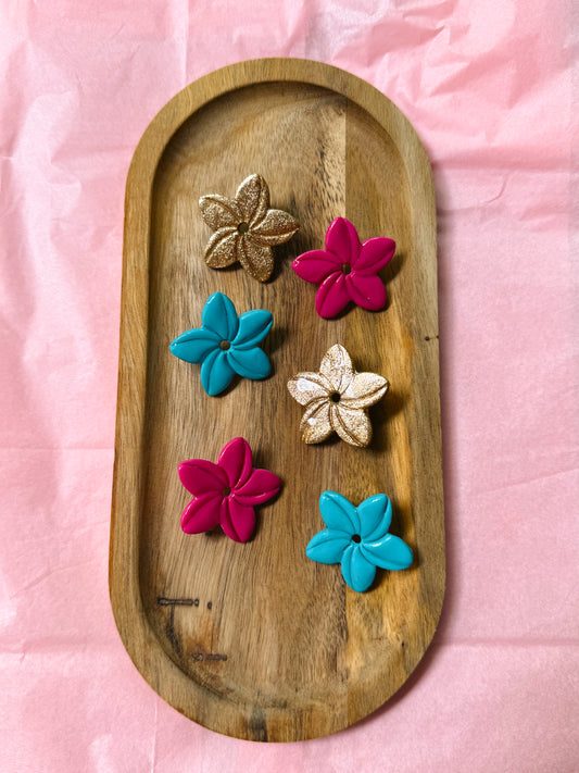 Boucles d'oreilles grandes fleurs d'été tige - couleur au choix