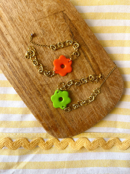 Bracelet Flower vert pomme