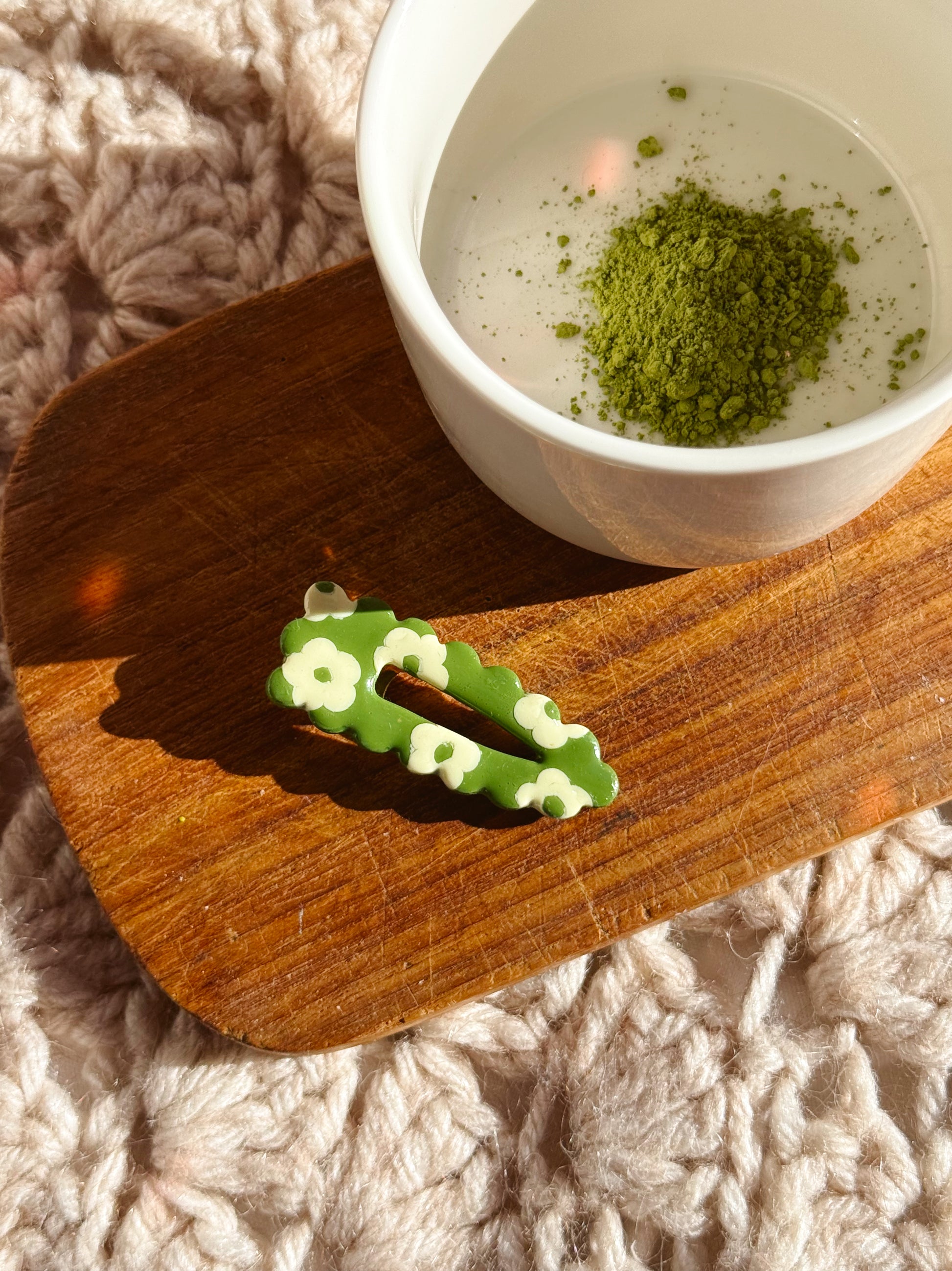 barrette fait main colorée fleur 