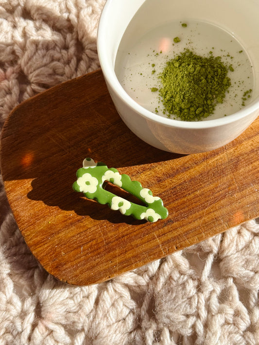 barrette fait main colorée fleur 