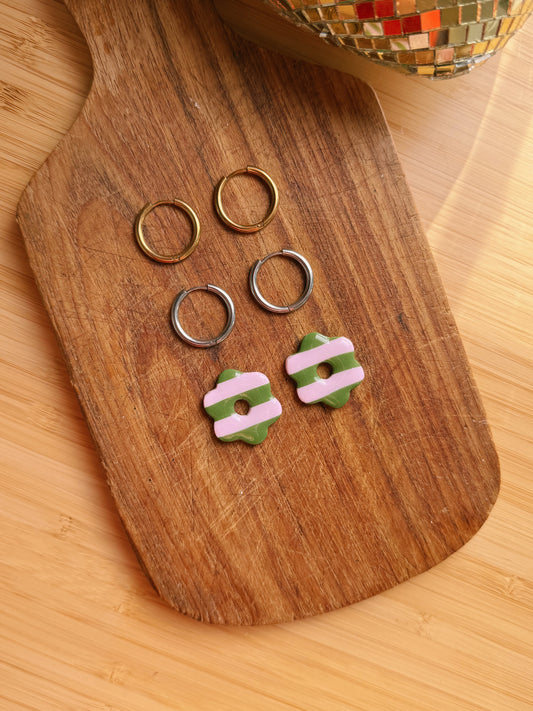 boucles d'oreilles fleur fait main pâte polymère