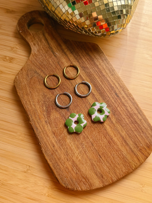 boucles d'oreilles fleur fait main pâte polymère