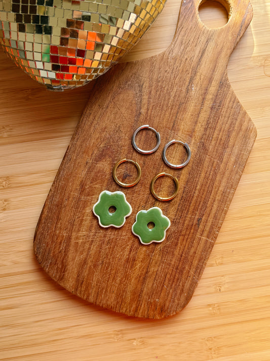 boucles d'oreilles fleur fait main pâte polymère